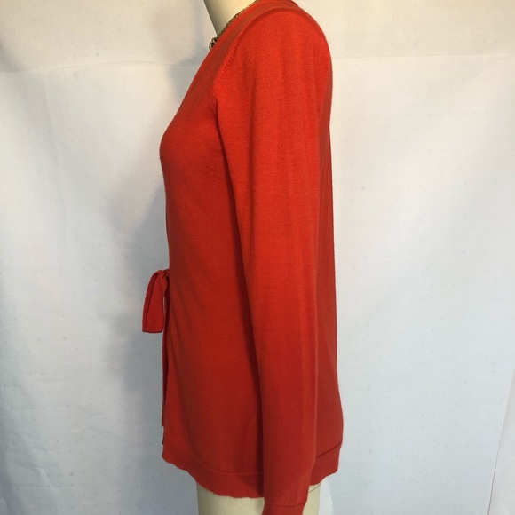 Like New Cashmere Silk red 2 in 1 cardigan Sweater size small SP Lafayette 148 - Picture 5 of 7